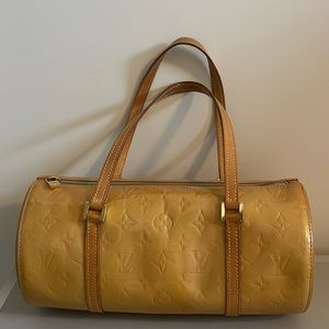 Authentic Louis Vuitton Yellow Vernis Bedford Papillon Shoulder Bag